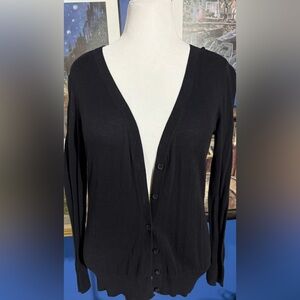 Spense Women's Classic Black Button-Up Cardigan